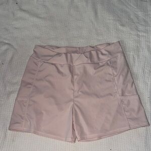 Blush Pink Women's Athletic Yoga Shorts W/ side pockets